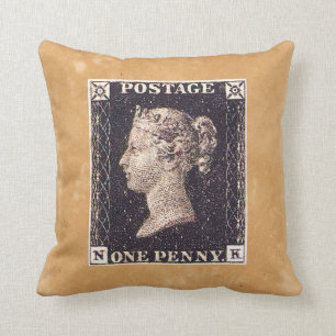 Penny Black Postage Stamp Cushion