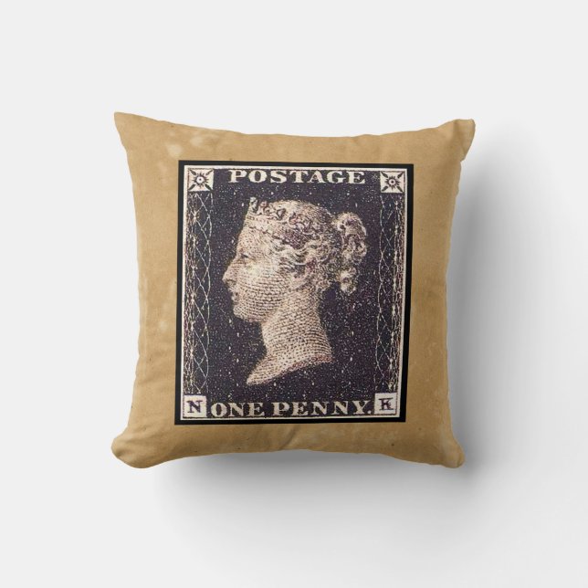 Penny Black Postage Stamp Cushion (Front)
