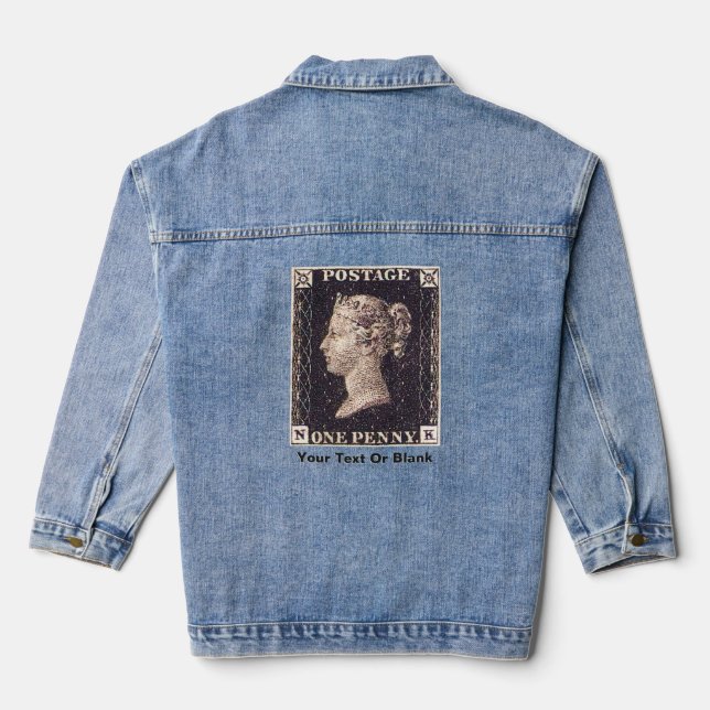 Penny Black Postage Stamp Denim Jacket (Back)
