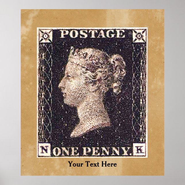 Penny Black Postage Stamp Poster (Front)