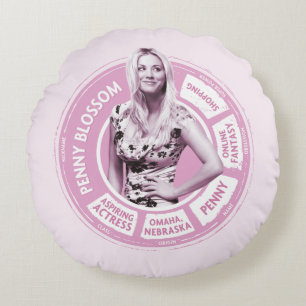 Penny Blossom Info Graphic Round Cushion