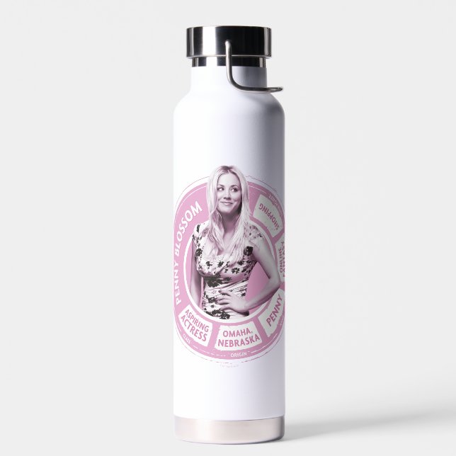 Penny Blossom Info Graphic Water Bottle (Left)