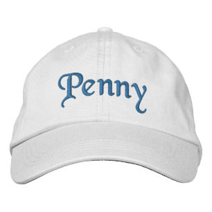 Penny Embroidered Baseball Cap / Hat Blue