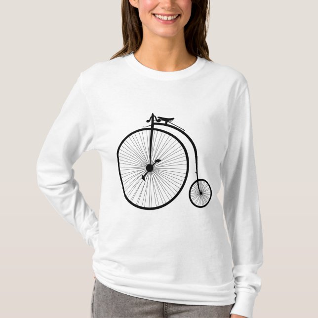Penny Farthing Bicycle Bike Wheels T-Shirt (Front)