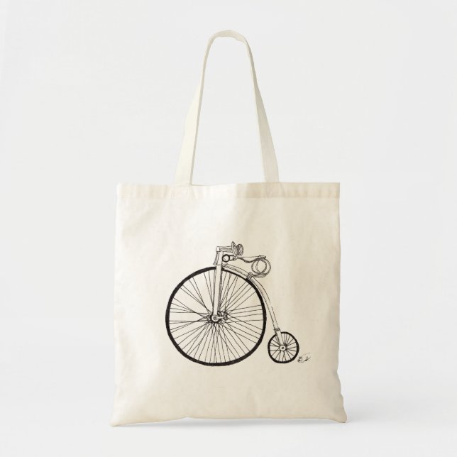 Penny Farthing Bicycle Print Tote Bag (Front)