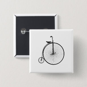 Penny-Farthing High-Wheel Antique Bicycle 15 Cm Square Badge