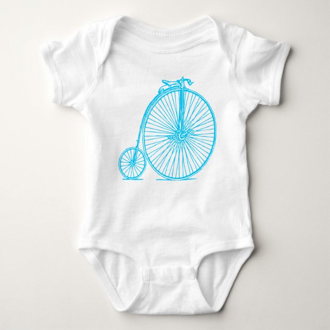 Penny Farthing - Sky Blue Baby Bodysuit (Front)