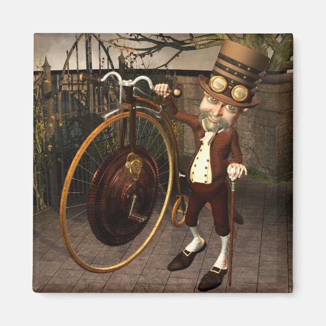 Penny Farthing Steampunk Magnet (Front)