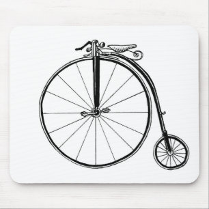 Penny Farthing Vintage Bicycle Illustration Mouse Pad