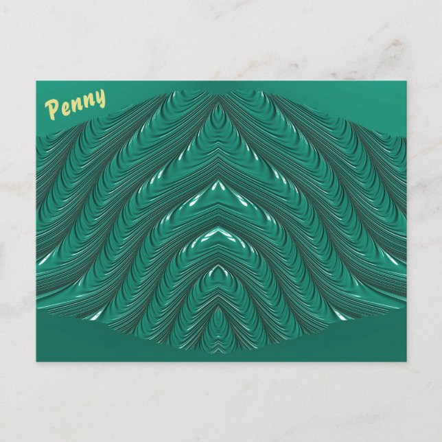 PENNY ~ Glossy Postcard 3D Green Zany (Front)