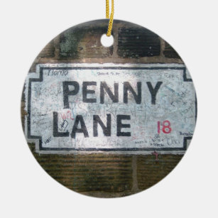 Penny Lane Street Sign Ceramic Tree Decoration