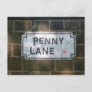 Penny Lane Street Sign Postcard