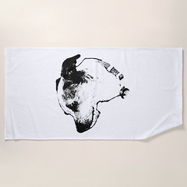 Penny the Terrier Beach Towel – Bold & Scruffy (Front)