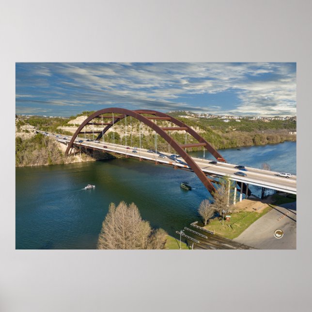 Pennybacker Bridge Austin, Texas, Colorado River Poster (Front)
