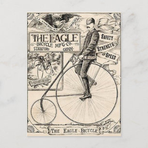 Pennyfarthing Old' Timey Victorian Bicycle Ad Postcard
