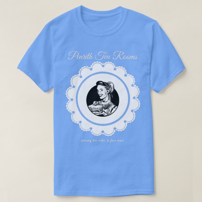 Penrith Tea Rooms Tea and Cake and Fine Wine Engli T-Shirt (Design Front)