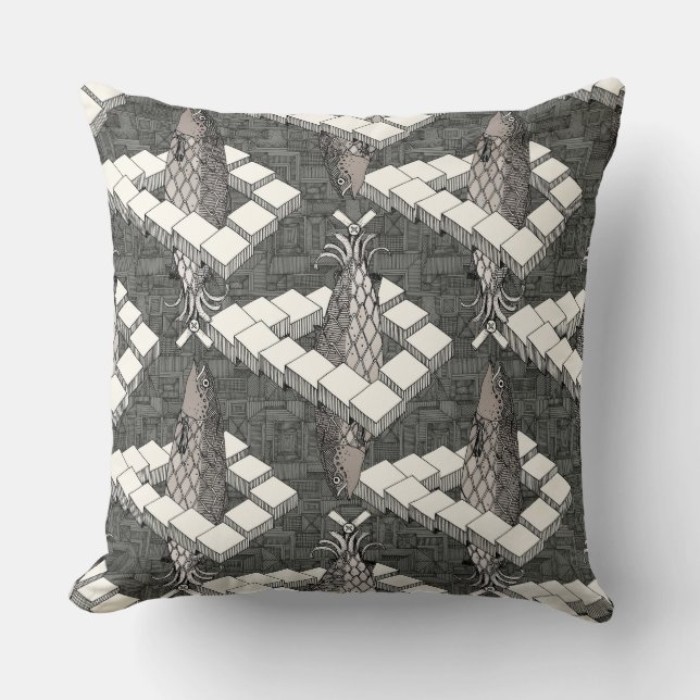 penrose salmon mono cushion (Front)