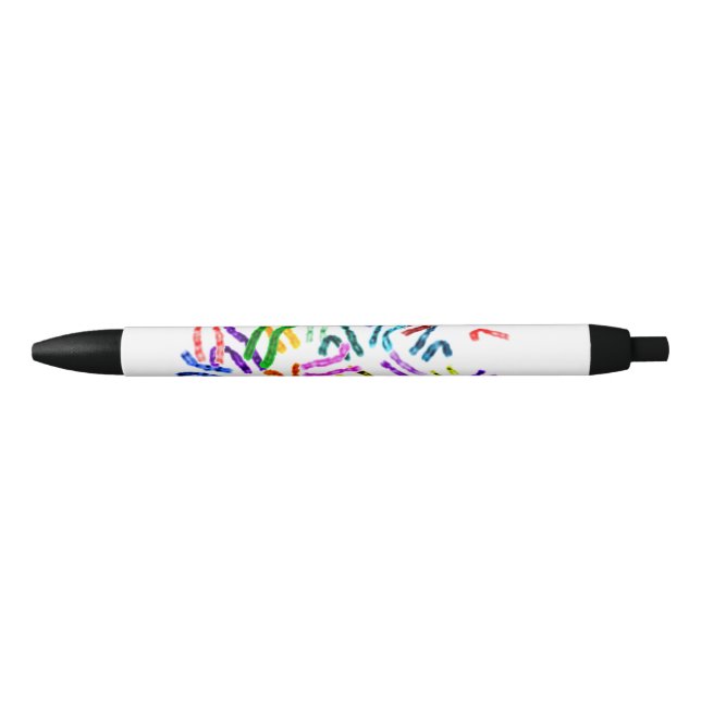 Pens, Colourful Chromosomes Design Practical Gifts Black Ink Pen (Front)