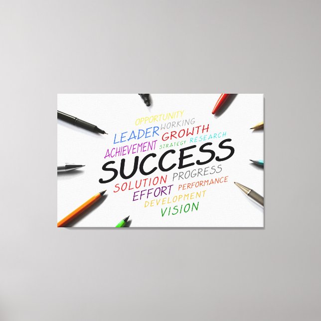 Pens on White Background Canvas Print (Front)