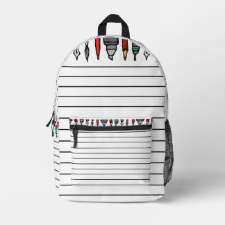 Pens, Pencils and Notes…oh my! Printed Backpack