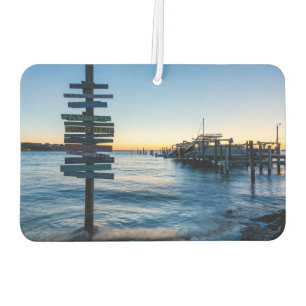Pensacola Bay Sign Sunset By Dock Air Freshener