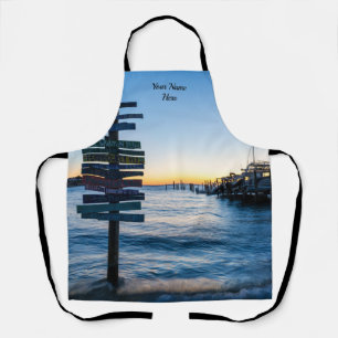 Pensacola Bay Sign Sunset By Dock Apron