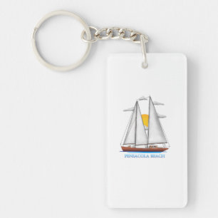 Pensacola Beach Coastal Nautical Sailing Sailor Key Ring