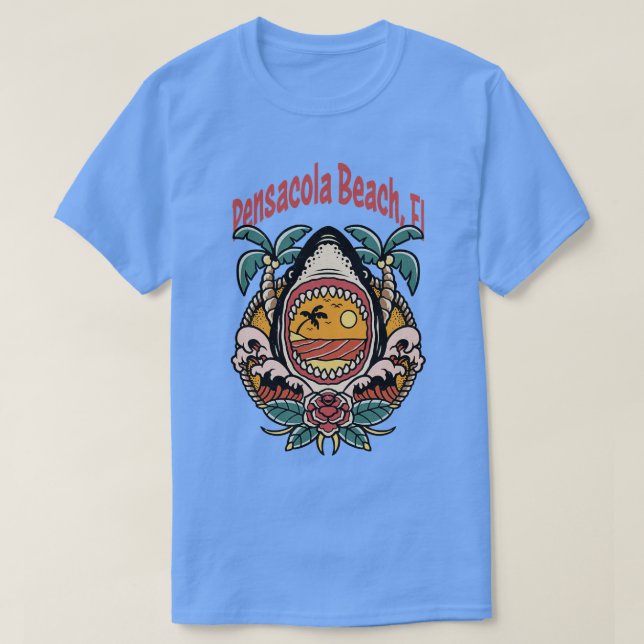 Pensacola Beach Florida Beaches Gulf Coast Surfing T-Shirt (Design Front)