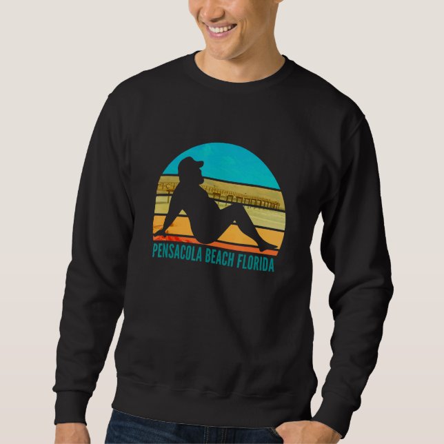 Pensacola Beach Florida fat drinking  2 Sweatshirt (Front)