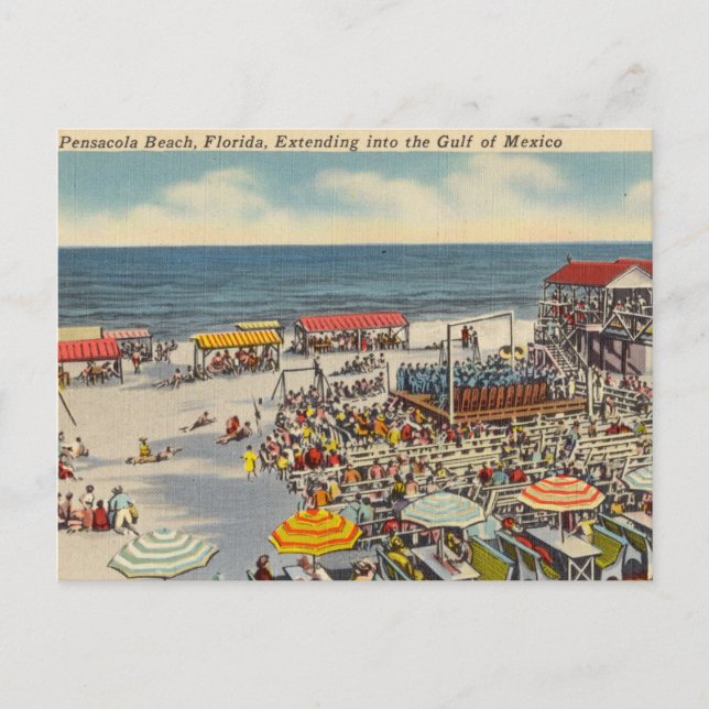 Pensacola Beach, Florida, Gulf of Mexico Postcard (Front)
