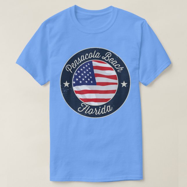 Pensacola Beach - Patriotic Florida Souvenir T-Shi T-Shirt (Design Front)