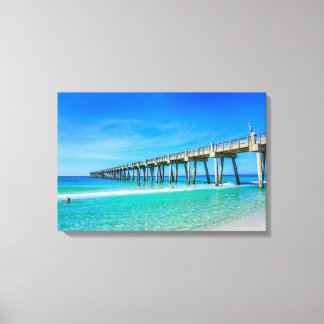Pensacola Beach Pier-Colour Photography by Tony Canvas Print