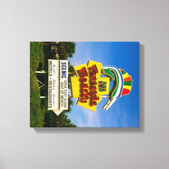 Pensacola Beach Sign - 14" x 11" Wrapped Canvas (Front)