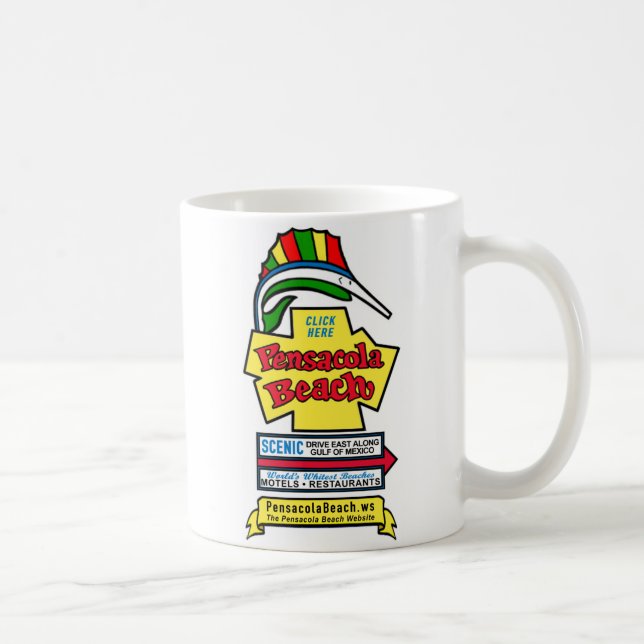 Pensacola Beach Sign Coffee Mug (Right)