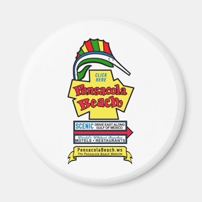 Pensacola Beach Sign Magnet (Front)