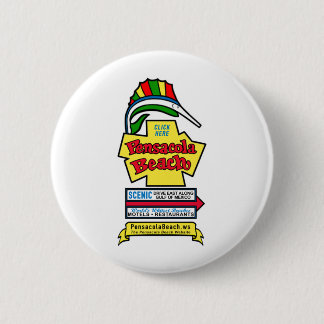 Pensacola Beach Sign Pin-on Button