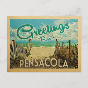 Pensacola Beach Vintage Travel Postcard