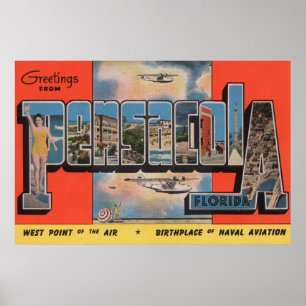 Pensacola, Florida - Large Letter Scenes 2 Poster