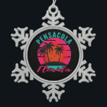Pensacola Florida Palm Trees Beach Snowflake Pewter Christmas Ornament<br><div class="desc">Pensacola Florida Palm Trees Snowflake Pewter Christmas Ornament</div>