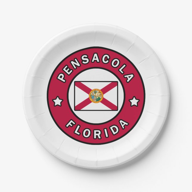 Pensacola Florida Paper Plate (Front)