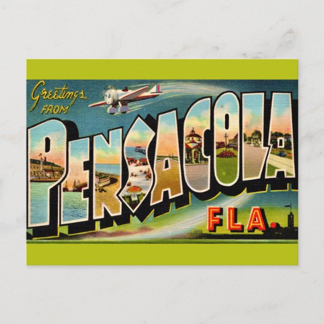 Pensacola Florida Vintage Postcard  (Front)
