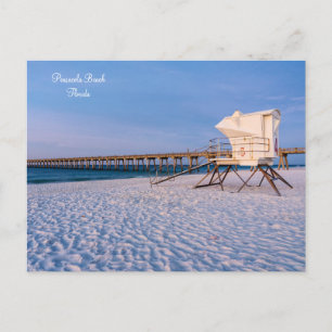 Pensacola Morning Lifeguard Stand & Pier Postcard