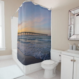 Pensacola Pier Shoreline Sunrise Shower Curtain
