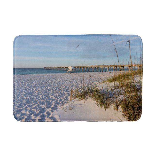 Pensacola Sand Dunes Pier Morning Bath Mats (Front)