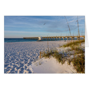 Pensacola Sand Dunes Pier Morning Greeting Card