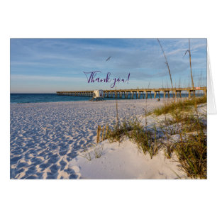 Pensacola Sand Dunes Pier Morning Thank You Card