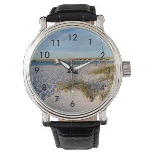 Pensacola Sand Dunes Pier Morning Wrist Watch