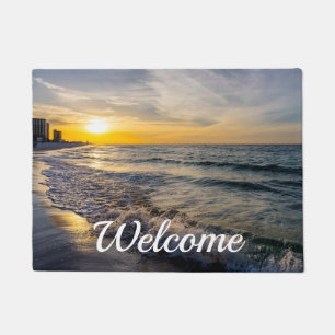 Pensacola Splashing Waves Sunrise Doormat