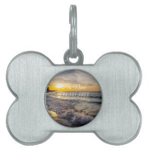 Pensacola Splashing Waves Sunrise Pet Tag