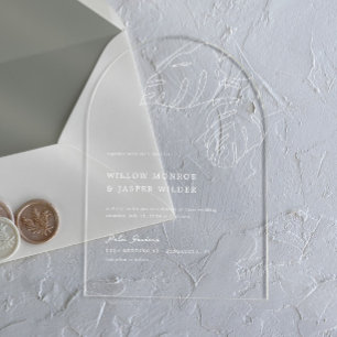 Pensacola Wedding Hawaiian Palm Leaf Acrylic Invitations